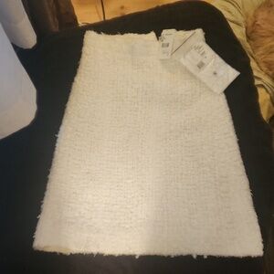 Brand New CHANELFancy Tweed White Shirt (XS)